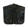 thumbnail image 2 of ZICANCN Hair Cutting Cape for Adults,Cartoon Smile Line Graffiti Cape Salon Barber Cape for Hair Stylist Shampoo Capes Waterproof , 55x66 Inch, 2 of 7