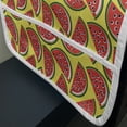 thumbnail image 3 of Watermelon Microwave Oven Cover, Vibrant Graphic Slices of Tasty Summer Fruit Cartoon Style Juicy Food Pattern, Water Resistant Organizer with Pockets for Kitchen, 36" x 12", Multicolor, by Ambesonne, 3 of 4
