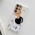thumbnail image 4 of Compatible with Samsung Galaxy S23 Ultra Astronaut Case Women Girls Cute Candy Case Camera Lens Full Protection Soft Silicone Protective Case for Samsung Galaxy S23 Ultra 6.8 inch (White a), 4 of 6