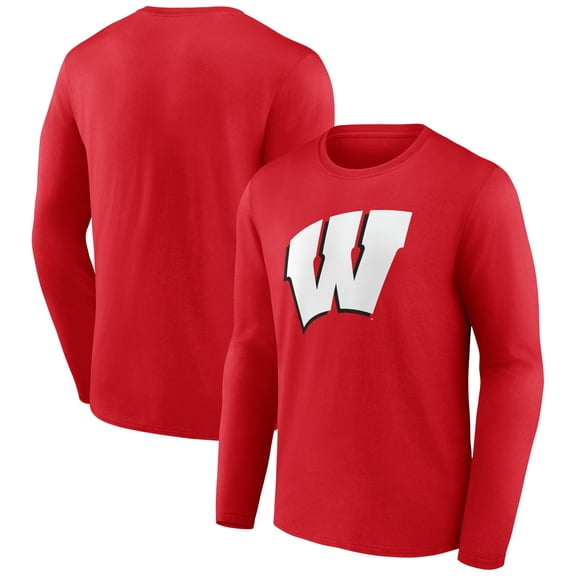 Men's Red Wisconsin Badgers Logo Long Sleeve T-Shirt