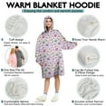 thumbnail image 5 of Wearable Oversized Blanket,Purple Cartoon Unicorn Planet Pattern Wearable Blanket Hoodie for Adults,Cozy Hooded Blankets with Super Pockets,Super Warm Fuzzy Pullover for Women & Men, 5 of 6