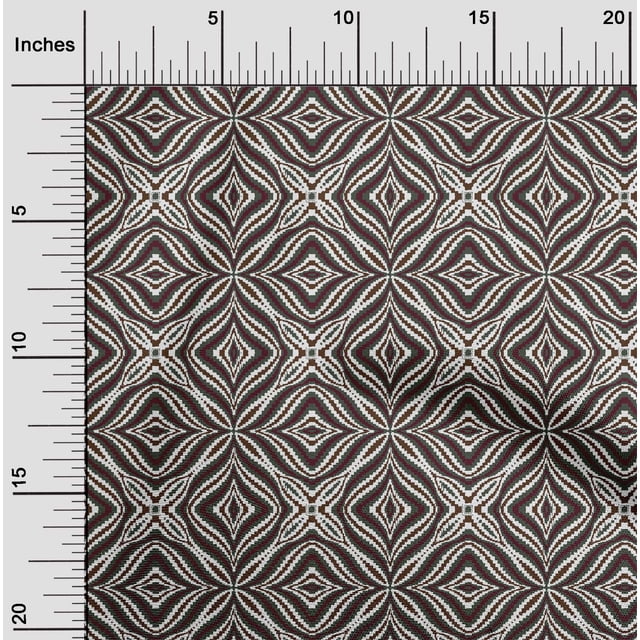 oneOone Viscose Jersey Fabric Floral & Ogee Flame Stitch Print Fabric BTY 60 Inch Wide