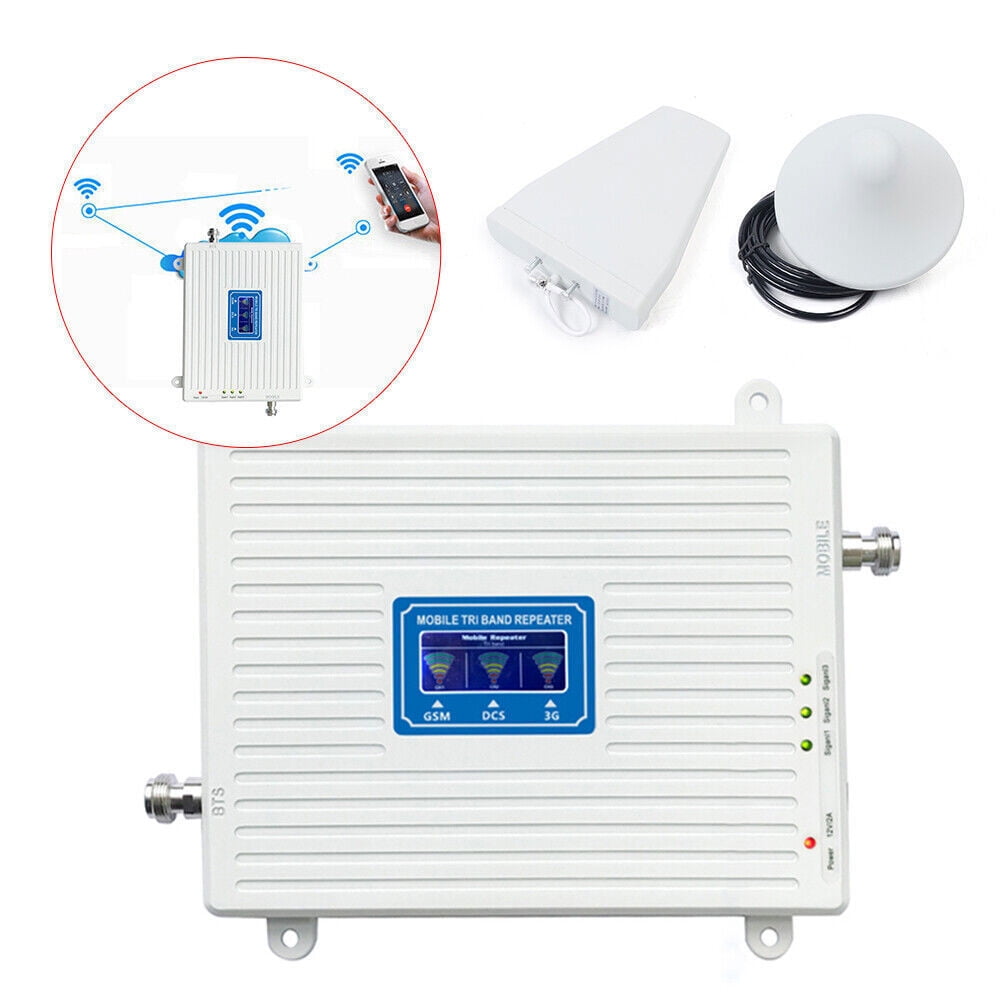 Mobile Signal Booster Amplifier 900/1800/2100 Gsm Dcs 2g/3g/4g Lte & Antenna Kit