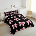 thumbnail image 4 of Feelyou Teens Cute Bow-tie Bedding Comforter Set, Butterfly Knot Princess Twin Comforter Sets, Watercolor Bowknot Pink Reversible Bedding Set, Ultra Soft Bedroom Decor, 2pcs, 4 of 9