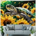 thumbnail image 4 of PRATYUS  Sunflower Wall Blanket Tapestries Sea Turtle with Yellow Sunflowers Printed Tapestry Floral Wall Hanging for Bedroom  Wall Art Hanging Painting, 4 of 6