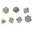 thumbnail image 2 of Uds. Dados poliédricos de Metal patrón de laberinto grabado balanceado rodante dados de Metal sólido para juegos juego de rol estilo 1, 2 of 9
