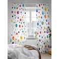 thumbnail image 3 of Color Polka Dot Sheer Curtains 2 Panels Set Abstract Watercolor Bubbles Modern Lihgt Filtering Rod Pocket Voile Drape, Semi Sheer Window Curtains for Bedroom Living Room, 52"x108", 3 of 5