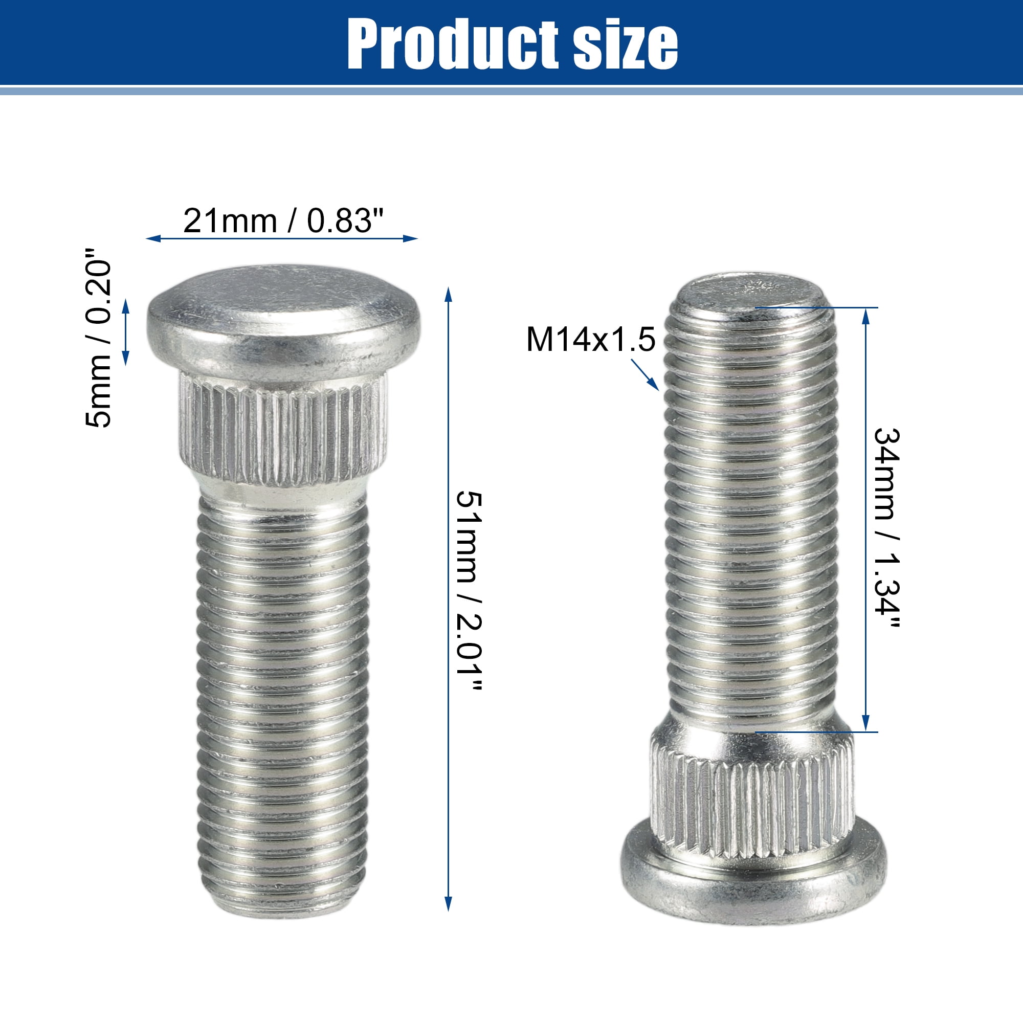 Unique Bargains Wheel Lug Stud for Acura MDX 2007-2013 for Honda Pilot 2009-2015 M14x1.5