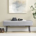 thumbnail image 2 of iRerts 45" Bench for Bedroom, Ottoman Bench Seat Upholstered Bedroom Benches, Modern Entryway Bench Couch Long Bench with Steel Legs for Entryway Dining Room Living Room Bedroom End of Bed, Gray, 2 of 9
