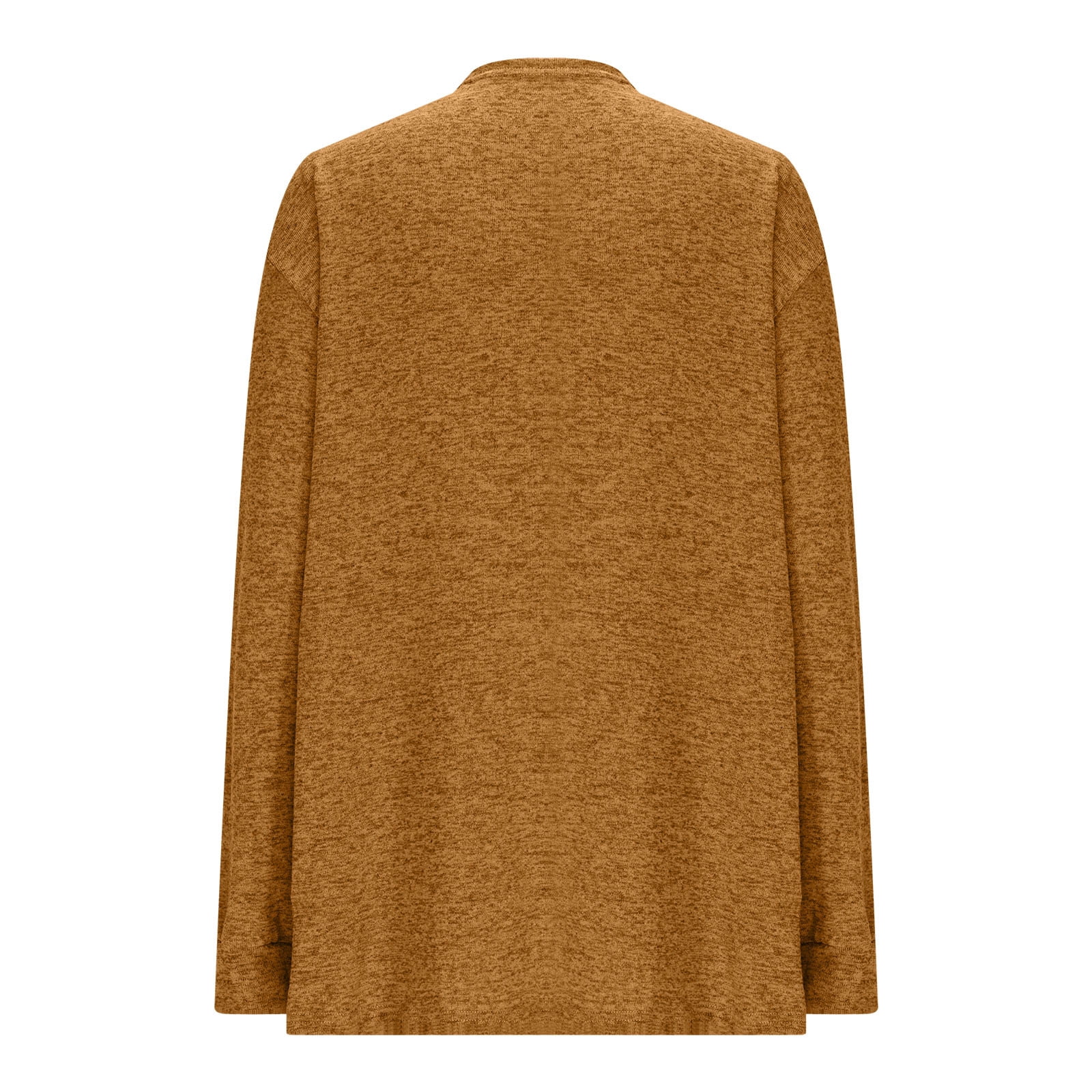 Hueook Cardigan Sweaters for Women Color Long Sleeve Casual Tops Blouse with Pocket Cardigan Brown M