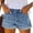 #75Sky Blue, variant on Women's High Waisted Light Wash Cuffed Denim Shorts Frayed Hem Casual Summer Distressed Short Jean Shorts Sky Blue 2XL
