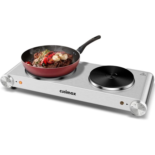 Hot Plate, Double Burner Electric Cooktop, Hot Plate Cooking Double Hot Plate, Stove Electric