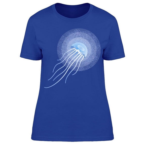 Blue Jellyfish Graphic T-Shirt Women -Image by Shutterstock, Female x-Large