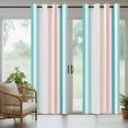 thumbnail image 4 of Aqua Teal Stripe Outdoor Curtains for Patio Waterproof,Windproof Privacy Curtains with Weighted Bottom,Geometric Grey White Vertical Striped Outside Drapes for Picnic Garage Yard 54"x95" 1 Panel, 4 of 8