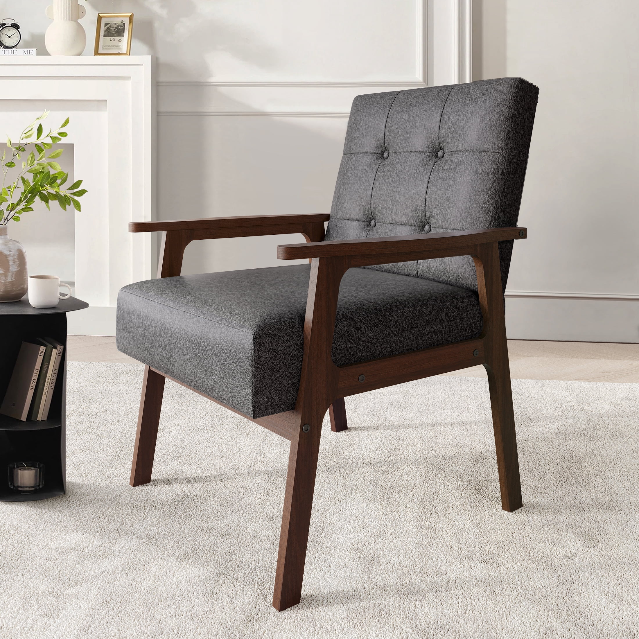Castle Place Shabby Chic Accent Chair, Grey