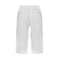 thumbnail image 4 of HKYNLAG Capri Pants for Women Petite Pull On Knee Length Cotton Linen Capris Summer Straight Leg Loose Beach Shorts with Pockets White M, 4 of 7