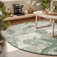 thumbnail image 3 of Round Area Rugs 3.3Ft, Sage Green Starfish Non-Slip Washable Circle Rugs Carpet, Coastal Nautical Seahorse Conch Indoor Outdoor Rug Floor Mats Throw Runner for Bedroom Living Room Bathroom, 3 of 8