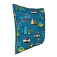 thumbnail image 2 of Kll Cartoon Transportations Decorative Throw Pillow Covers Velvet Soft For Couch Sofa Bedroom Living Room Outdoor -16"X16", 2 of 8