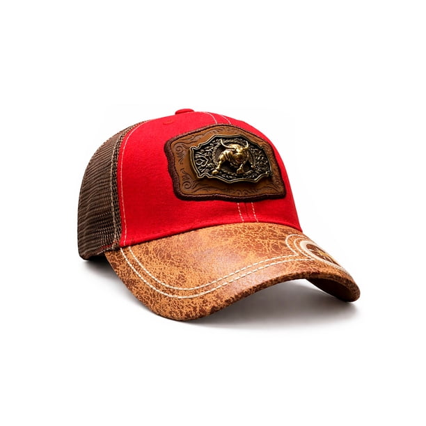 KNITE Gorra Trucker Hombre Toro Vaquera Herraje Metálico Estilo Rancho Buchona