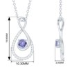 thumbnail image 3 of Rosec Jewels Natural Tanzanite Infinity Pendant Necklace (AAA Grade) - Tanzanite Diamond Necklace - Ready to Gift for Valentines, 10K White Gold, 3 of 7