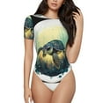 thumbnail image 2 of Picia Watercolor Turtle3 Womens One Piece Swimsuits Modest Tummy Control Bathing Suits Lace Up Slimming Swim Suit-Large, 2 of 9