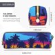 thumbnail image 3 of Disketp Beach with Palm Trees Estuche de Lápices de Cuero con Cierre, Estuche Compacto para Papelería, Bolígrafos y Accesorios Pequeños, 3 of 7
