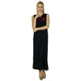 thumbnail image 5 of Bimba Women Black A-Line Maxi Dress Sleeveless Casual Boho Chic Clothing, 5 of 6