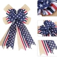 thumbnail image 7 of 4th of July Decorations Patriotic Wreath Bow Red White Blue Stars Burlap Bows for Memorial Day, Veteran's Day, 7 of 7
