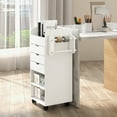 thumbnail image 4 of Gymax Craft Storage Cart Mobile Drawer Utility Cart w/Drawers Shelves White, 4 of 10