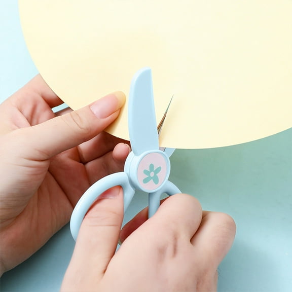 Fridja Colorful Round Tip Safety Scissors for Craft Projects and Creative Activities Ergonomic Plastic Design Perfect for Beginners with Easy Grip Handles