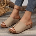 thumbnail image 3 of Mepaouo Summer Sandals for Women 2025 Platform Wedge Slides Arch Support Orthotic Casual Walking Shoes, 3 of 8