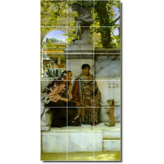 Ceramic Tile Mural-Lawrence Alma-Tadema Historical Painting 91. 12.75" w x 25.5" h using (18) 4.25 x 4.25 ceramic tiles