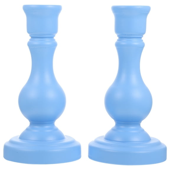 DEEPCRAFF Candle Stand Blue Home Decor Centerpiece Candlestick for Dinner Parties 2Pack 6.5x3.3in