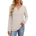 thumbnail image 4 of XIEERDUO Womens Sweaters Lightweight Henley Neck Button Up Long Sleeve Shirt Tops, 4 of 5