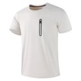 thumbnail image 2 of Men's Short Sleeve T-Shirts Performance Zipper Pocket Athletic Tee Quick Dry Workout Top Moisture Wicking Cool Ice Silk Shirt for Running Training Hiking, 2 of 10