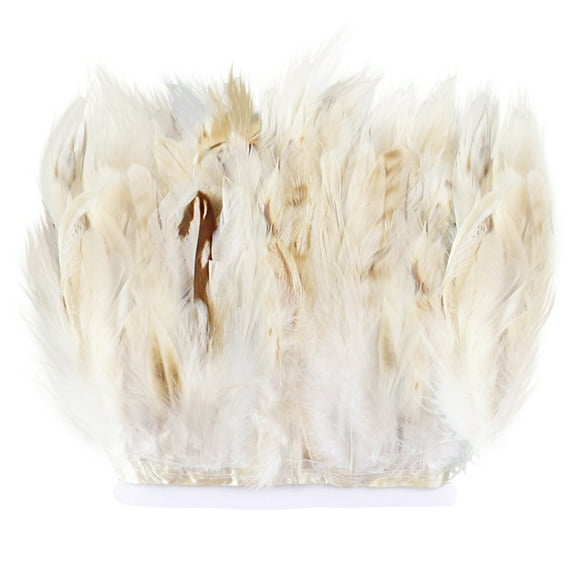 2M White Rooster Feather Trim – Soft Natural Feathers for DIY Crafts, Clothing Decoration, Cosplay, Dance, and Party Costumes