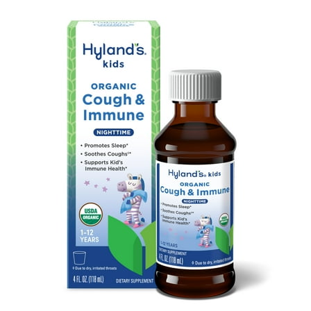 Hyland's Kids Organic Cough & Immune, Ages 1-12, Nighttime, 4 fl oz