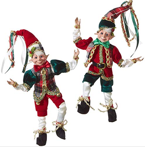 Raz Imports Set Of 2 - Season'S Greeting Collection - 9" Posable Christmas Elves (Elf Set 