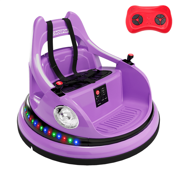 Roromall Toddlers 12V Ride on Bumper Car, Battery Car w/Parent Remote, 2-Speed, 2 Driving Mode, 360°Spin, Electric Bumping Car with Music & Lights
