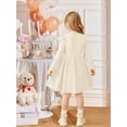 thumbnail image 3 of Arshiner Toddler Girl Dress Knitted Ruffle Sleeve Pocket Dresses A-Line Flared Fall Winter Dress, 3 of 4
