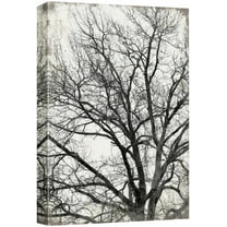 wall26 Canvas Print Wall Art Black & White Industrial Tree Silhouette Nature Plants Digital Art Modern Art Rustic Dramatic Dark Duotone for Living Room, Bedroom, Office - 24"x36"