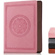 Fetinar Leather Vintage Journal Notebook,300 Pages Softcover Leather Lined Journal Notebook for Women Men,300 Pages Notebook for Travel,Business,Work,Office,School Note Taking,5.7'' X 8.3'',Pink