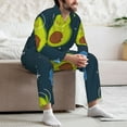 thumbnail image 7 of Uemuo Avocado in Space Pattern 2-Piece Loungewear Set - Men’s Soft Sleepwear, Cozy Winter PJs, Comfy Sleep Set-, 7 of 7