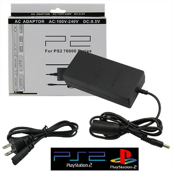 TOMTOP Power Cord Slim AC Adapter Charger Supply for Sony PS2 Playstation 2