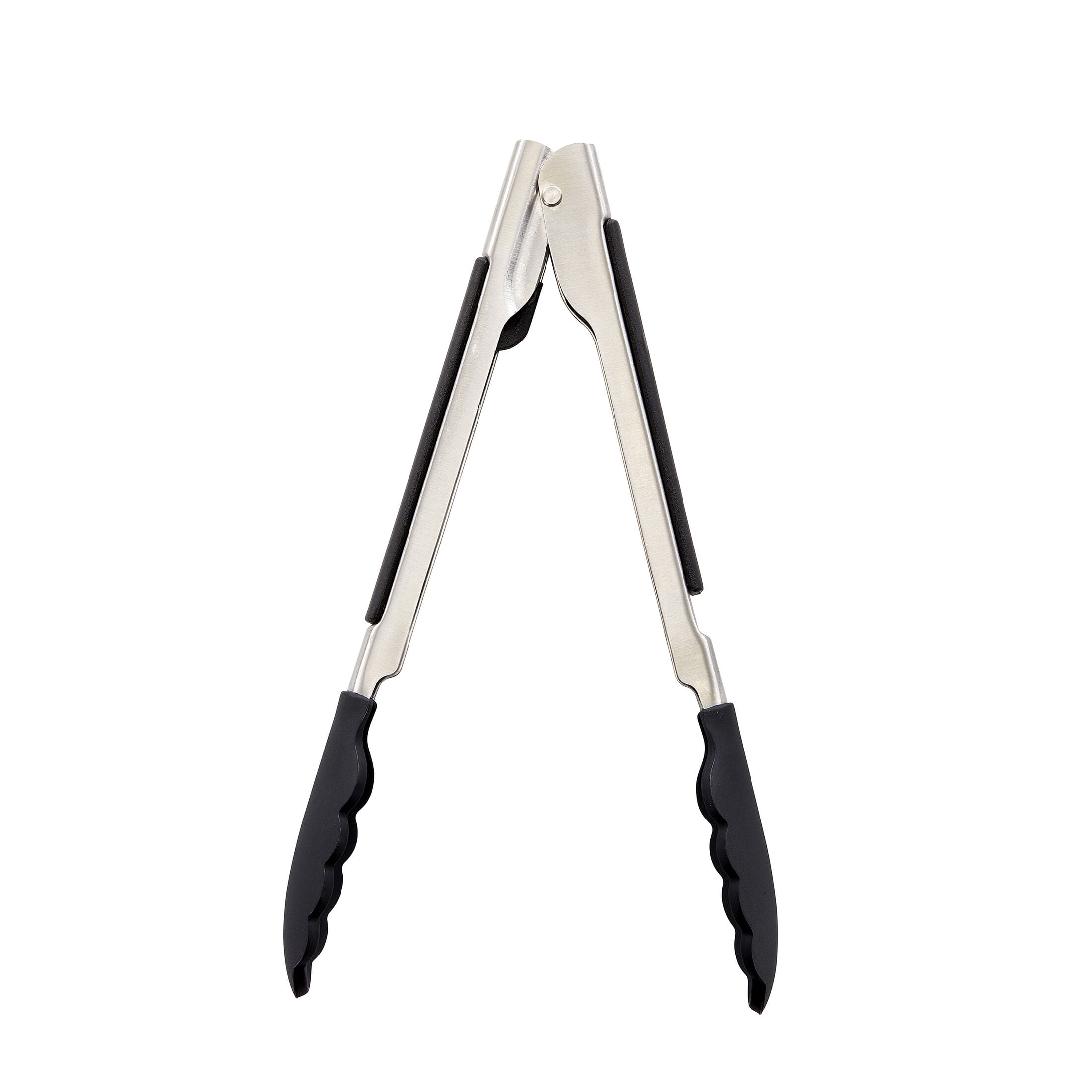 KitchenAid Stainless Steel 9in Kitchen Cooking and Serving Food Tongs, Black