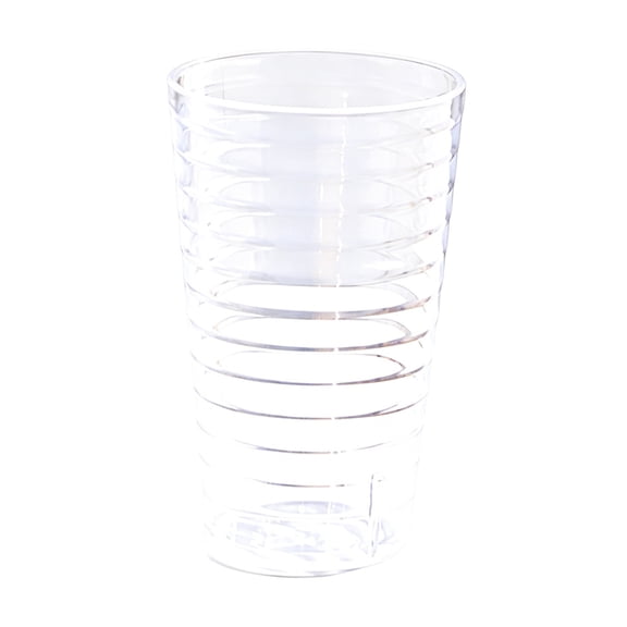 JWZZYD Glass Drinkware Set, Clear Ribbed Plastic Drinking Tumbler Cup, Thick Frosted Reusable Transparent Water Glass, Household Cup for Beer, Beverage, Mouthwash Daily Kitchen Bathroom Use,White