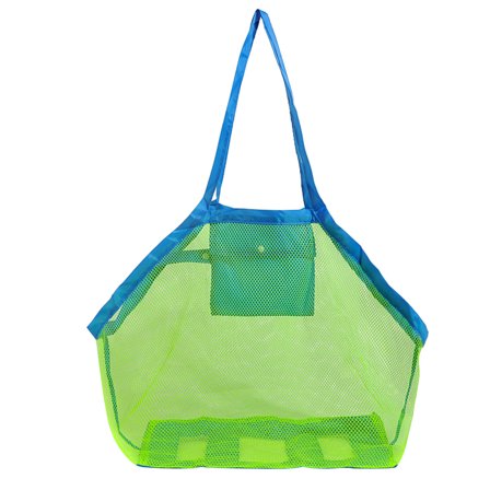 HEALEEP 1Pack Beach Mesh Tote Bag Heavy Duty Handles for Family Toy Storage and Sand Drainage 45.00X30.00X1.00CM