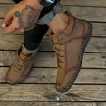 thumbnail image 4 of Xfvqtps Mens Snow Boots Mid Top Lace Up Plush Fleece Line Suede Sole Fashion Retro Comfortable Non Slip Warm Winter Casual Short Leather Shoes, 4 of 8