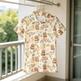 thumbnail image 2 of Bysome Boys Tops Flower Cartoon Print Short Sleeve Lapel Neck T-shirts Comfortable Boys Tees Size 7-8 Years Light Yellow, 2 of 4