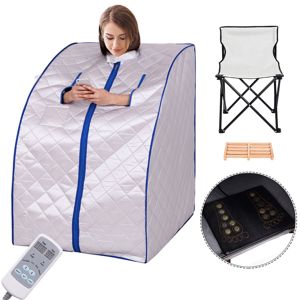 Costway Portable Far Infrared Sauna Spa Full Body Slimming Loss Weight Detox Therapy by Costway